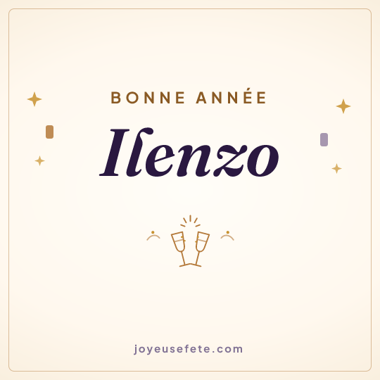 Image carrée « Bonne année Ilenzo » pour WhatsApp