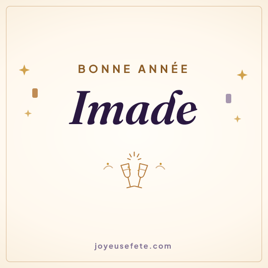 Image carrée « Bonne année Imade » pour WhatsApp