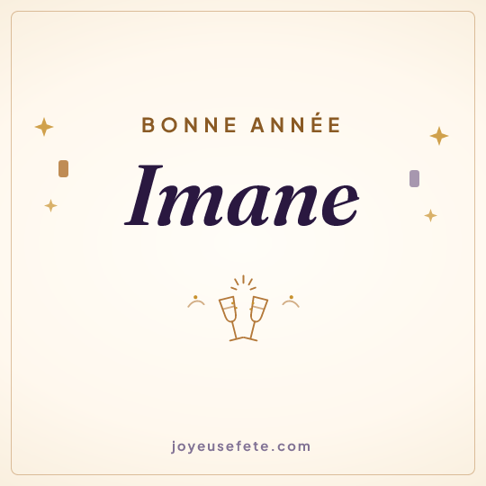 Image carrée « Bonne année Imane » pour WhatsApp