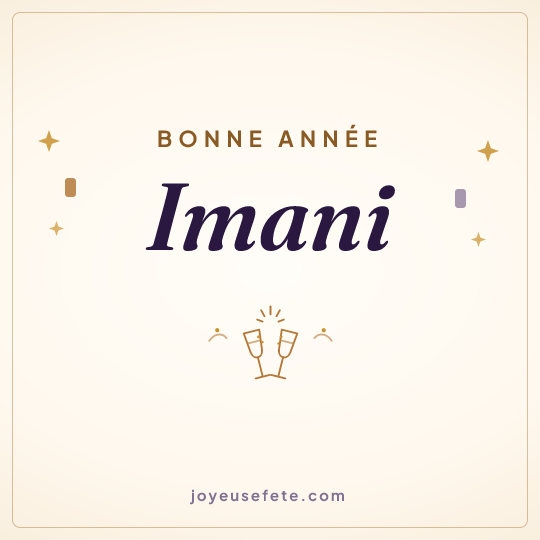 Image carrée « Bonne année Imani » pour WhatsApp