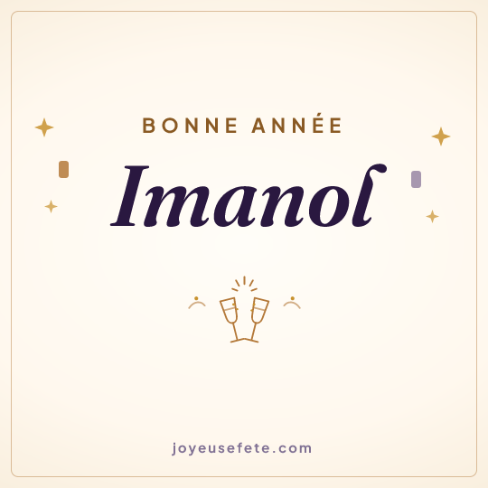 Image carrée « Bonne année Imanol » pour WhatsApp