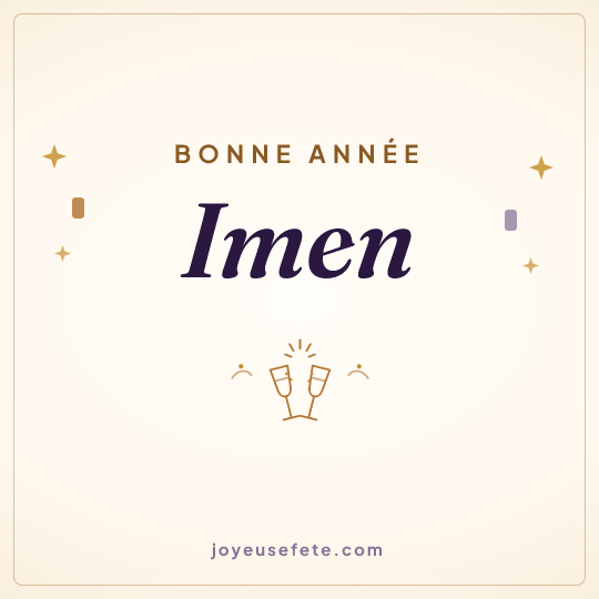 Image carrée « Bonne année Imen » pour WhatsApp