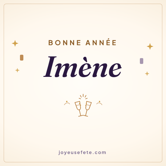 Image carrée « Bonne année Imène » pour WhatsApp