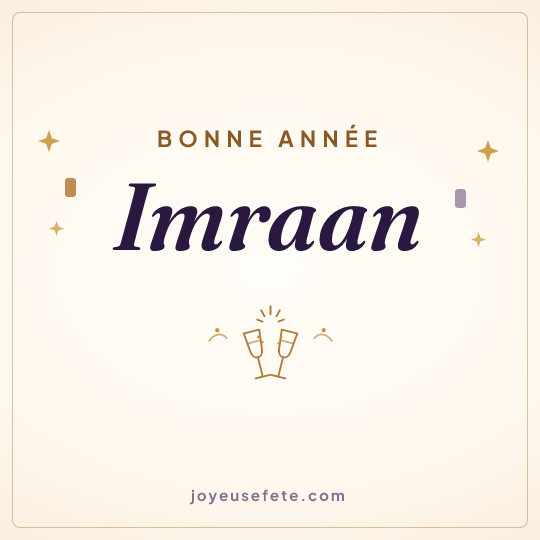 Image carrée « Bonne année Imraan » pour WhatsApp