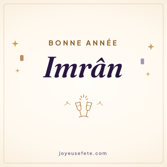 Image carrée « Bonne année Imrân » pour WhatsApp