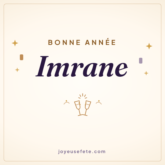 Image carrée « Bonne année Imrane » pour WhatsApp