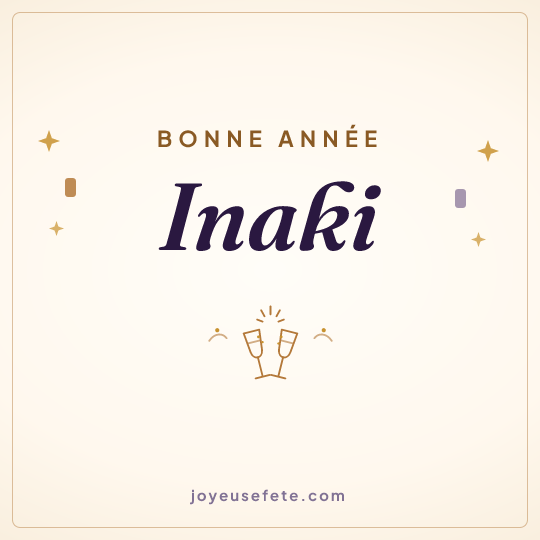 Image carrée « Bonne année Inaki » pour WhatsApp
