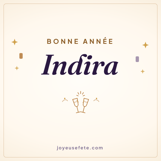 Image carrée « Bonne année Indira » pour WhatsApp