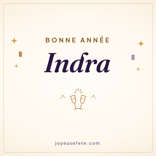 Image carrée « Bonne année Indra » pour WhatsApp