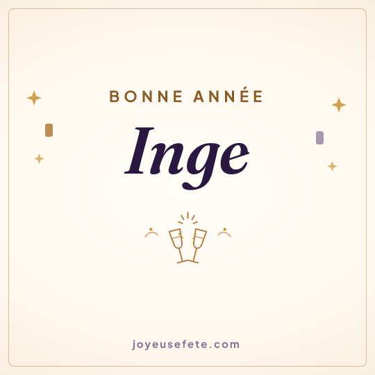 Image carrée « Bonne année Inge » pour WhatsApp