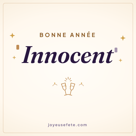Image carrée « Bonne année Innocent » pour WhatsApp