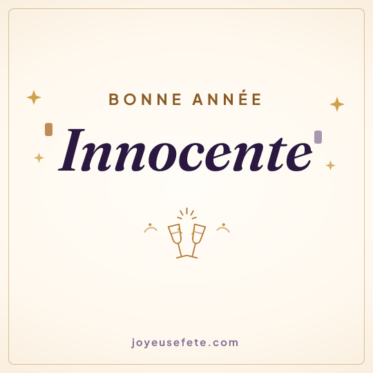 Image carrée « Bonne année Innocente » pour WhatsApp