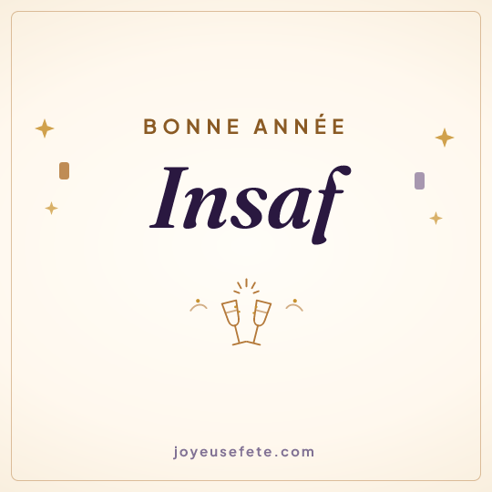 Image carrée « Bonne année Insaf » pour WhatsApp
