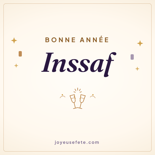 Image carrée « Bonne année Inssaf » pour WhatsApp