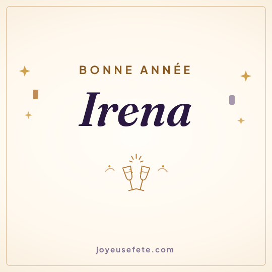 Image carrée « Bonne année Irena » pour WhatsApp