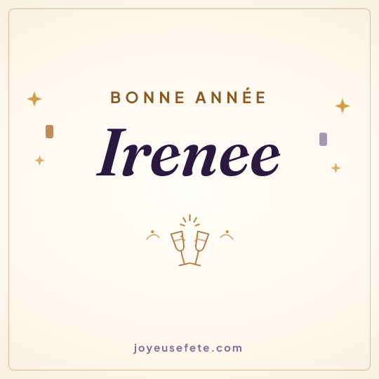 Image carrée « Bonne année Irenee » pour WhatsApp