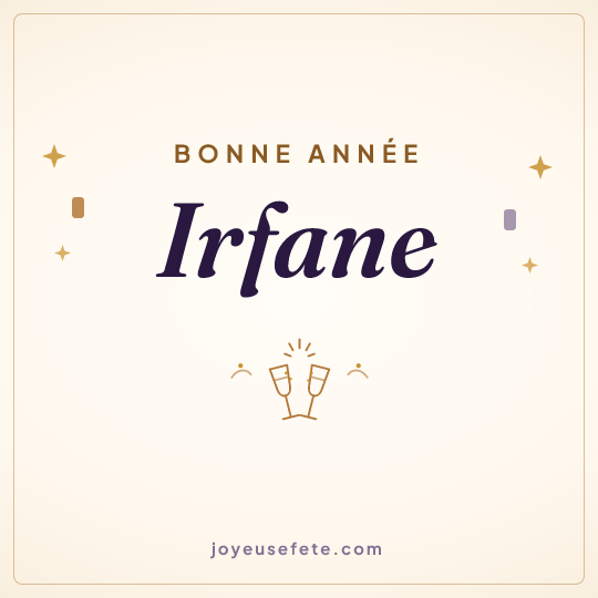 Image carrée « Bonne année Irfane » pour WhatsApp