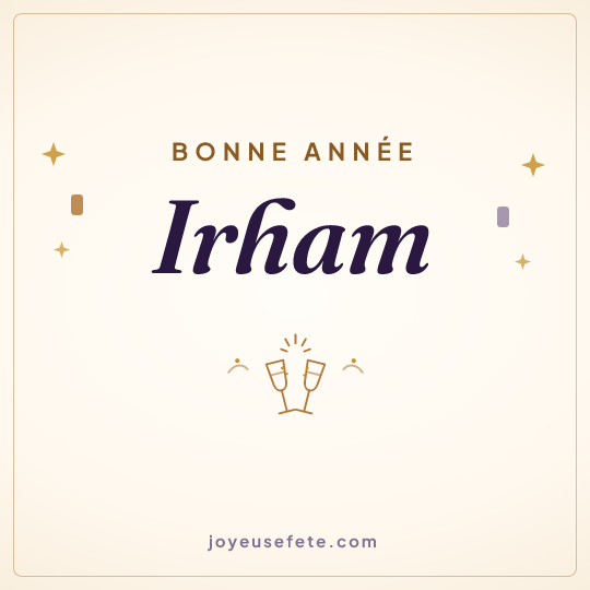 Image carrée « Bonne année Irham » pour WhatsApp