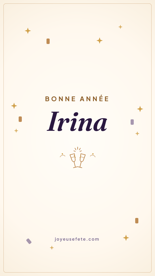 Image « Bonne année Irina » au format story