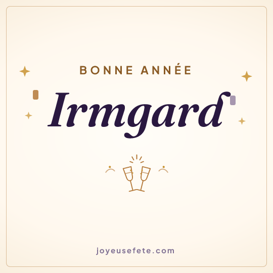 Image carrée « Bonne année Irmgard » pour WhatsApp