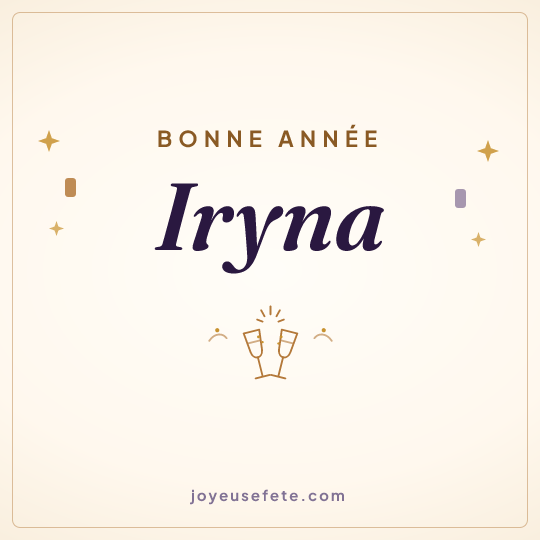 Image carrée « Bonne année Iryna » pour WhatsApp