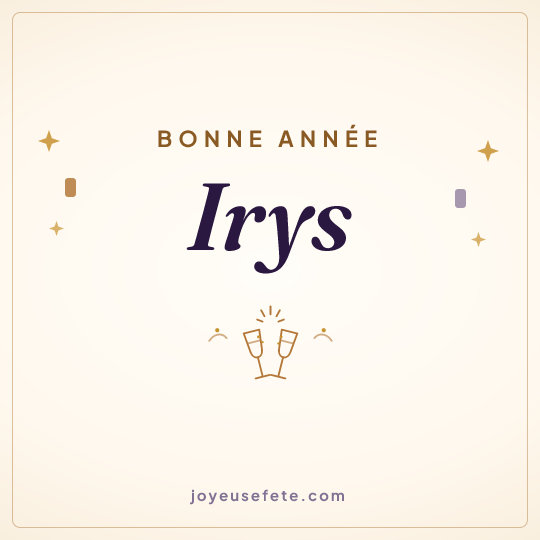 Image carrée « Bonne année Irys » pour WhatsApp