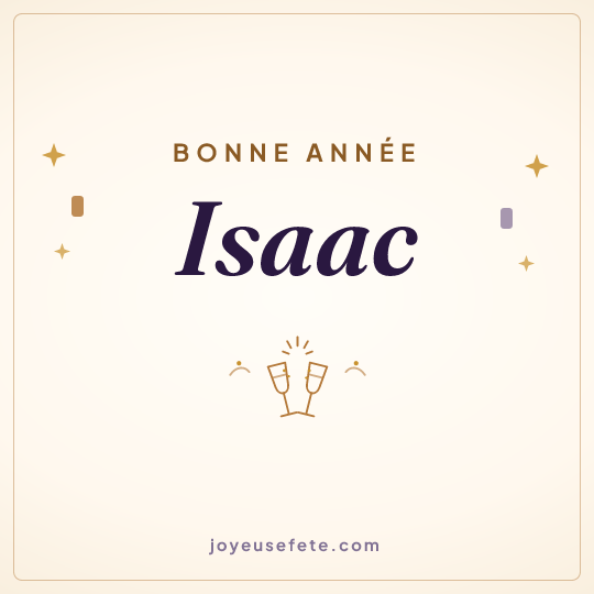 Image carrée « Bonne année Isaac » pour WhatsApp