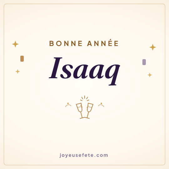Image carrée « Bonne année Isaaq » pour WhatsApp