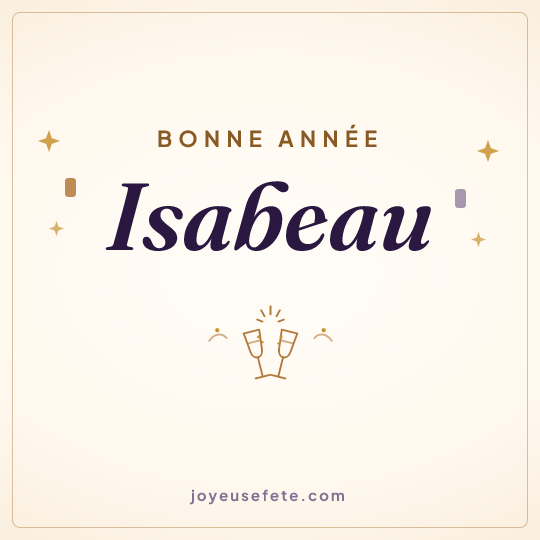 Image carrée « Bonne année Isabeau » pour WhatsApp