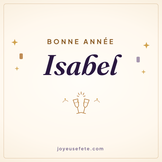 Image carrée « Bonne année Isabel » pour WhatsApp