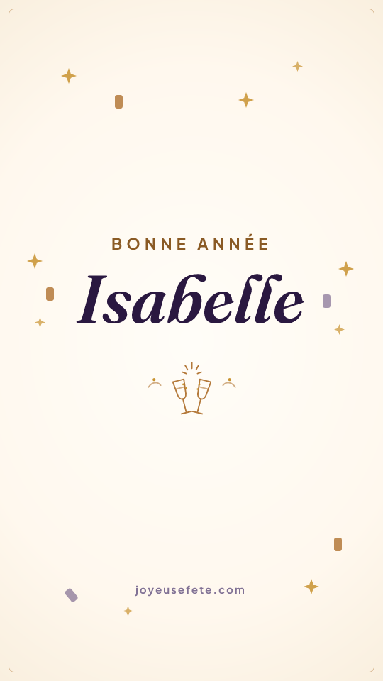 Image « Bonne année Isabelle » au format story