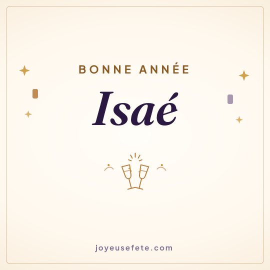 Image carrée « Bonne année Isaé » pour WhatsApp