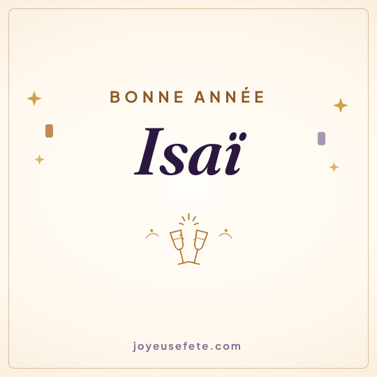 Image carrée « Bonne année Isaï » pour WhatsApp