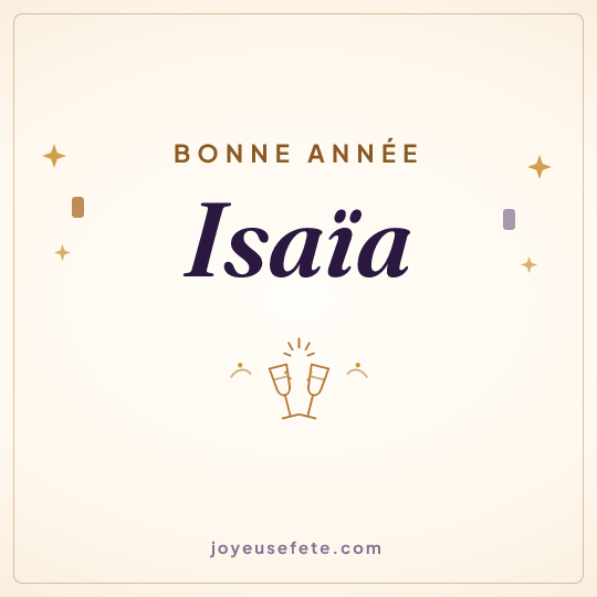 Image carrée « Bonne année Isaïa » pour WhatsApp