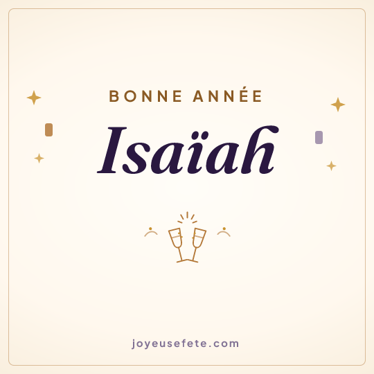 Image carrée « Bonne année Isaïah » pour WhatsApp