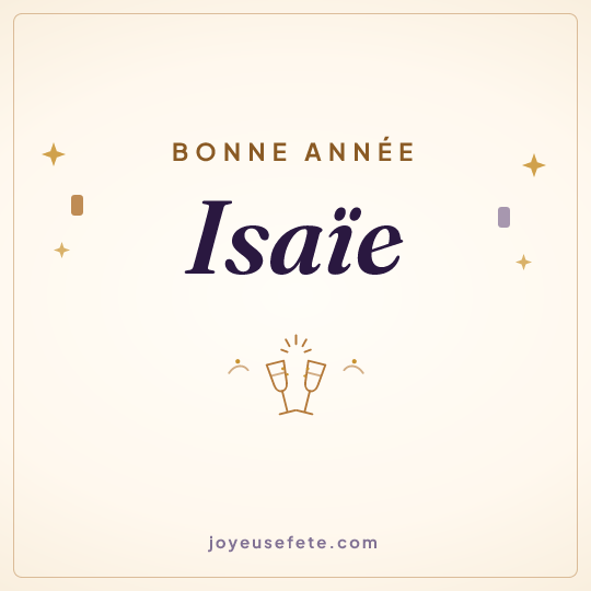 Image carrée « Bonne année Isaïe » pour WhatsApp