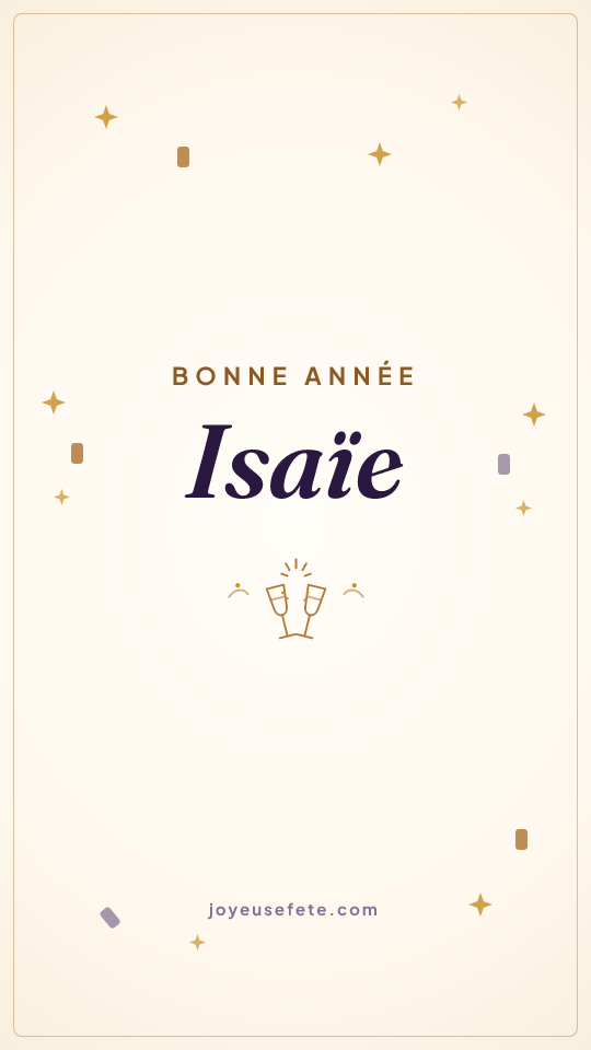 Image « Bonne année Isaïe » au format story