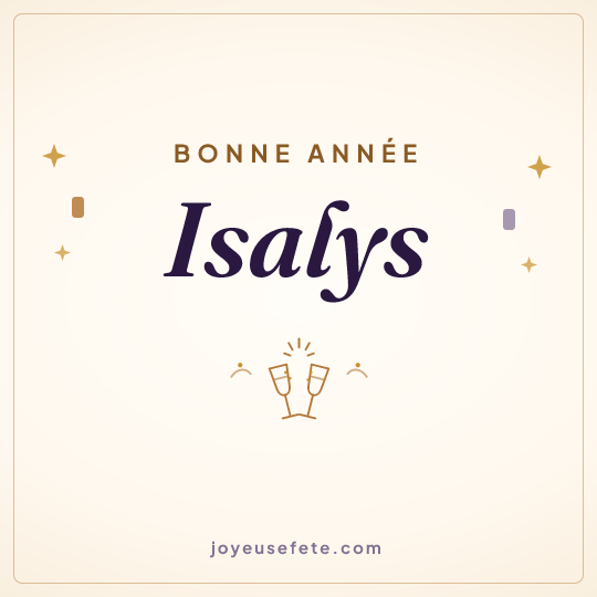 Image carrée « Bonne année Isalys » pour WhatsApp