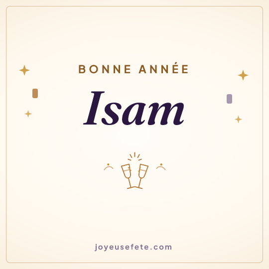 Image carrée « Bonne année Isam » pour WhatsApp
