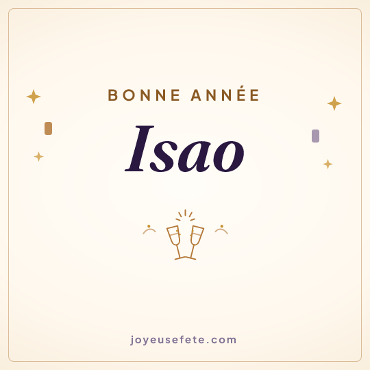 Image carrée « Bonne année Isao » pour WhatsApp