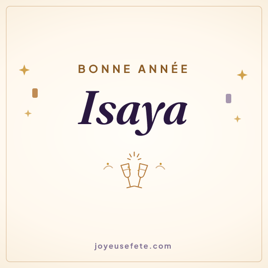 Image carrée « Bonne année Isaya » pour WhatsApp