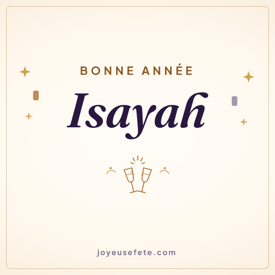 Image carrée « Bonne année Isayah » pour WhatsApp