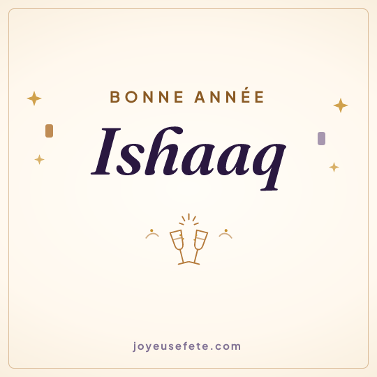 Image carrée « Bonne année Ishaaq » pour WhatsApp