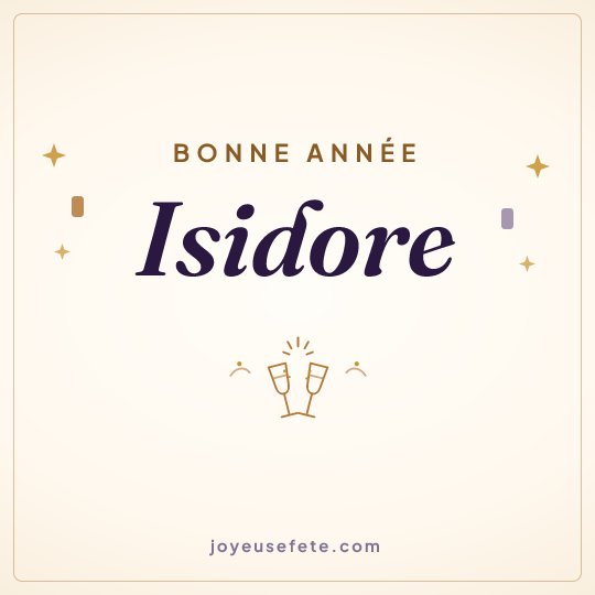 Image carrée « Bonne année Isidore » pour WhatsApp