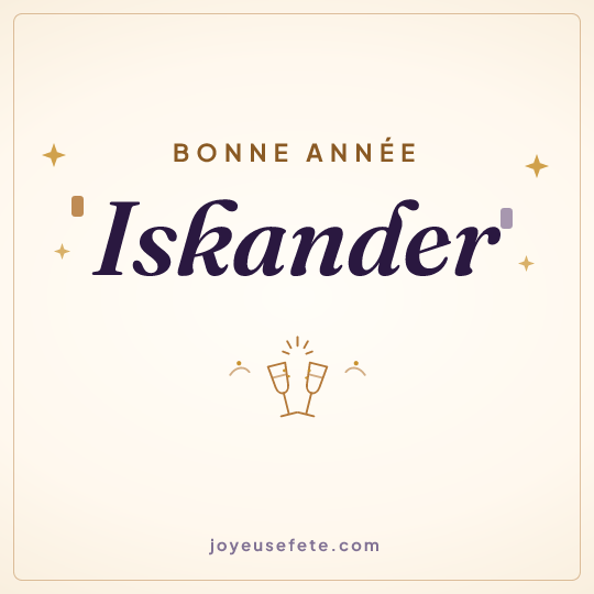 Image carrée « Bonne année Iskander » pour WhatsApp