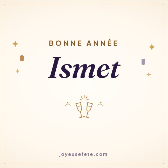 Image carrée « Bonne année Ismet » pour WhatsApp