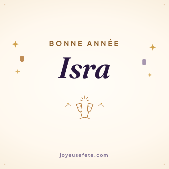 Image carrée « Bonne année Isra » pour WhatsApp