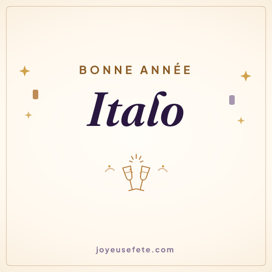 Image carrée « Bonne année Italo » pour WhatsApp