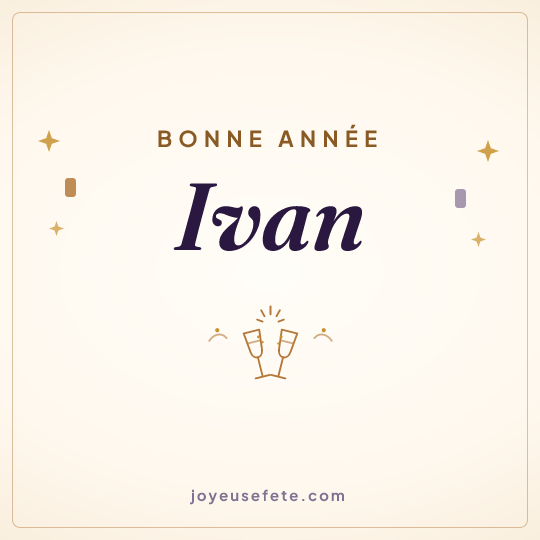 Image carrée « Bonne année Ivan » pour WhatsApp