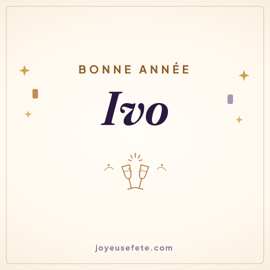 Image carrée « Bonne année Ivo » pour WhatsApp